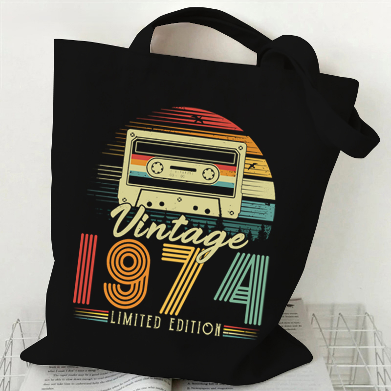 Shopper Tote Canvas - Women's Handbags Vintage 1974 Canvas Shopping