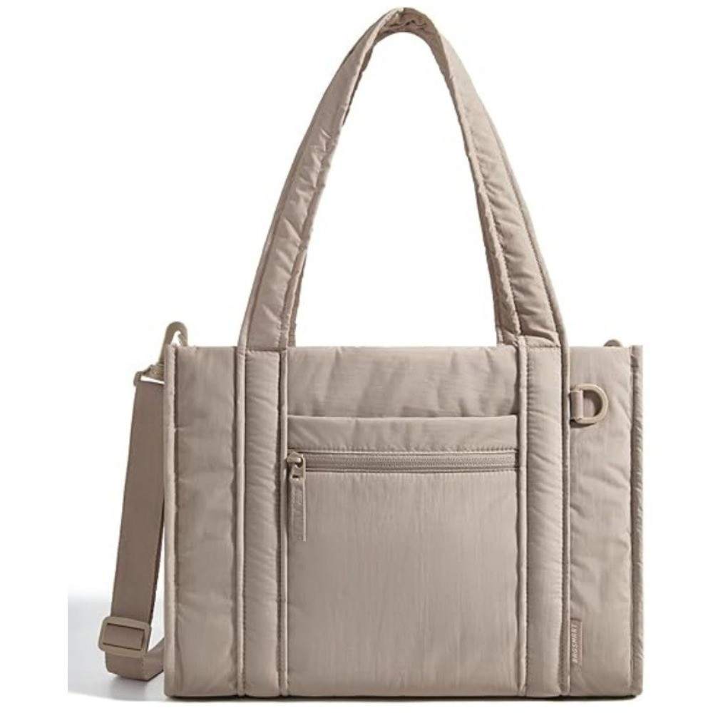 Shopper Tote Canvas - Nylon Puffer Tote Bag for Women