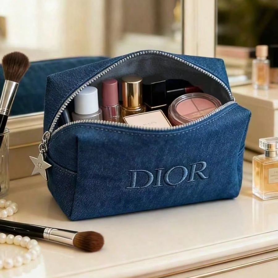 Dior Dark Denim Embroidered Lo - Women Bags Dior ulasan dan harga
