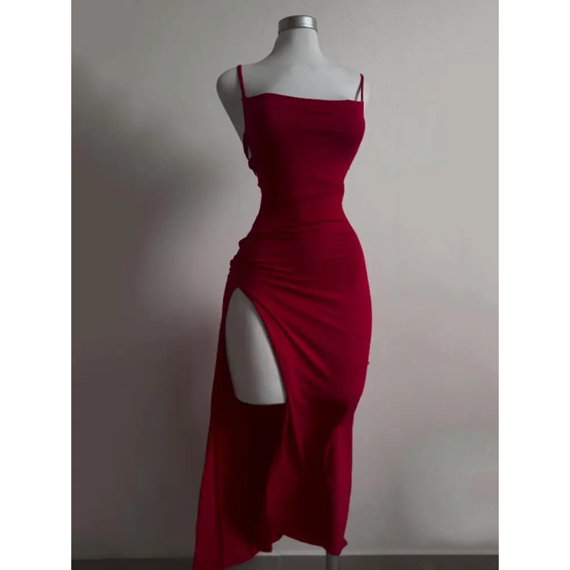 2025 Sexy Suspender Slit Dress - Women Bags Winners ulasan dan harga