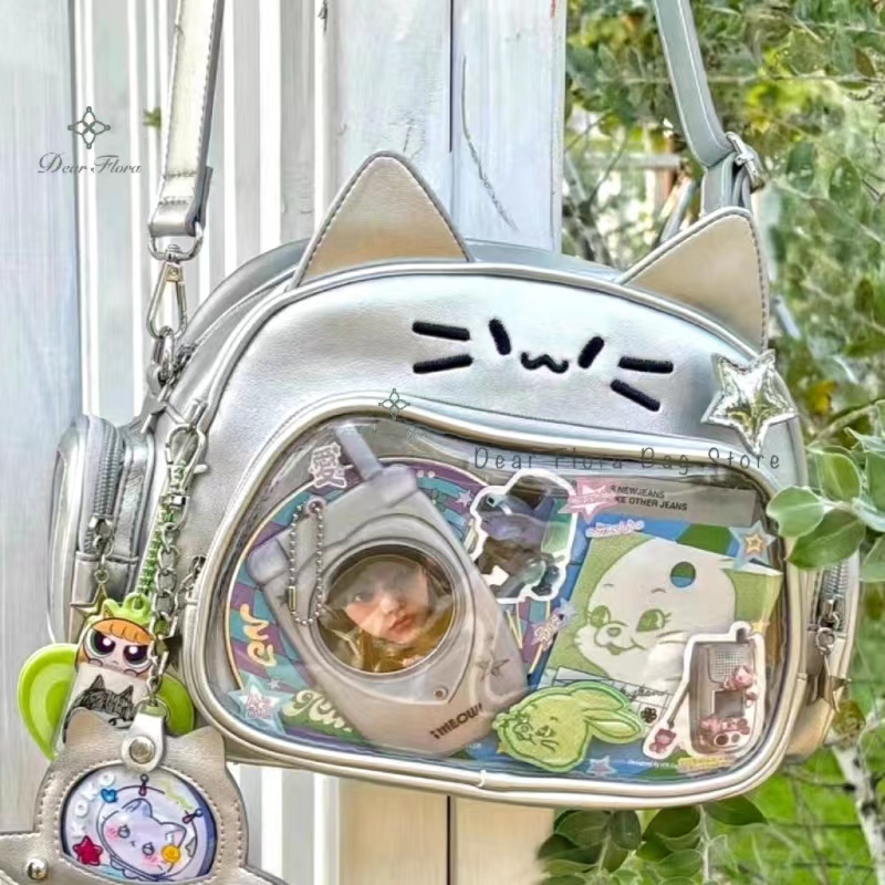 New Y2K Korean Kawaii Cat Ita  - Women Bags White ulasan dan harga