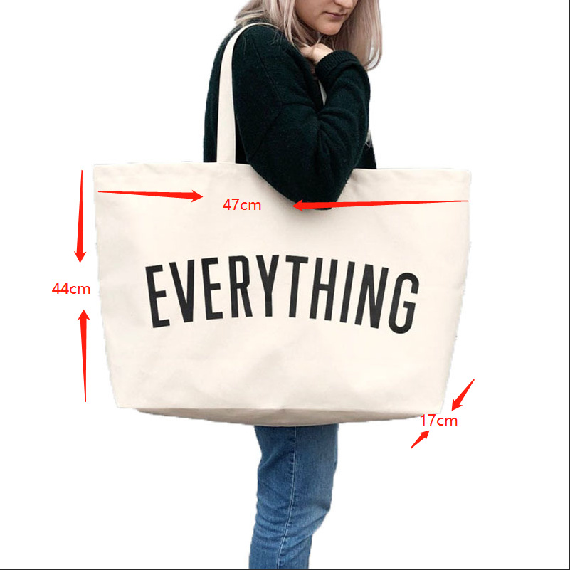 Large Capacity Canvas Tote Bag - Shopper Tote Canvas ulasan dan harga