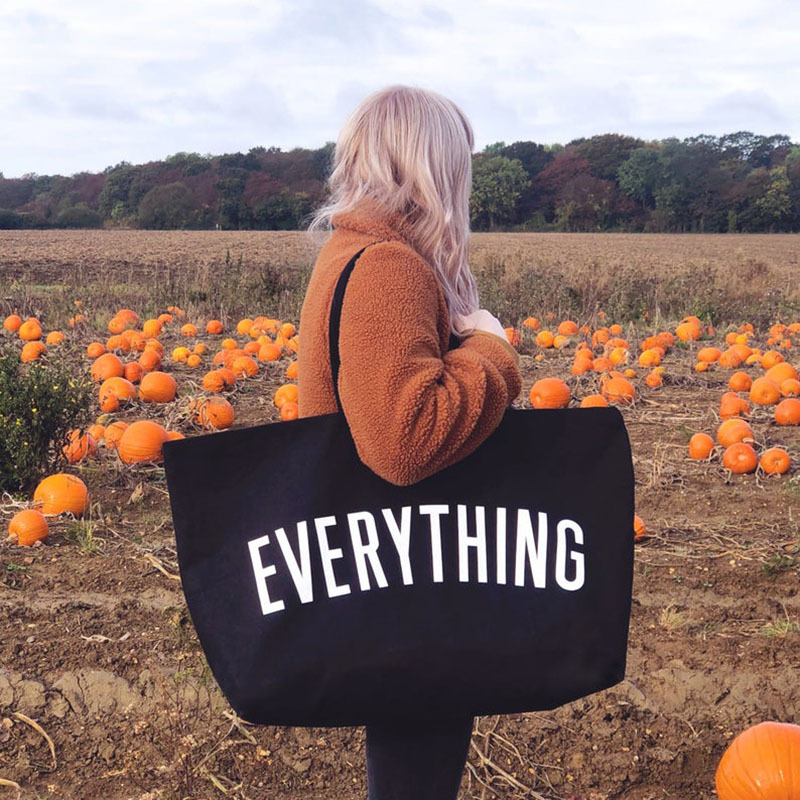 Large Capacity Canvas Tote Bag - Shopper Tote Canvas ulasan dan harga