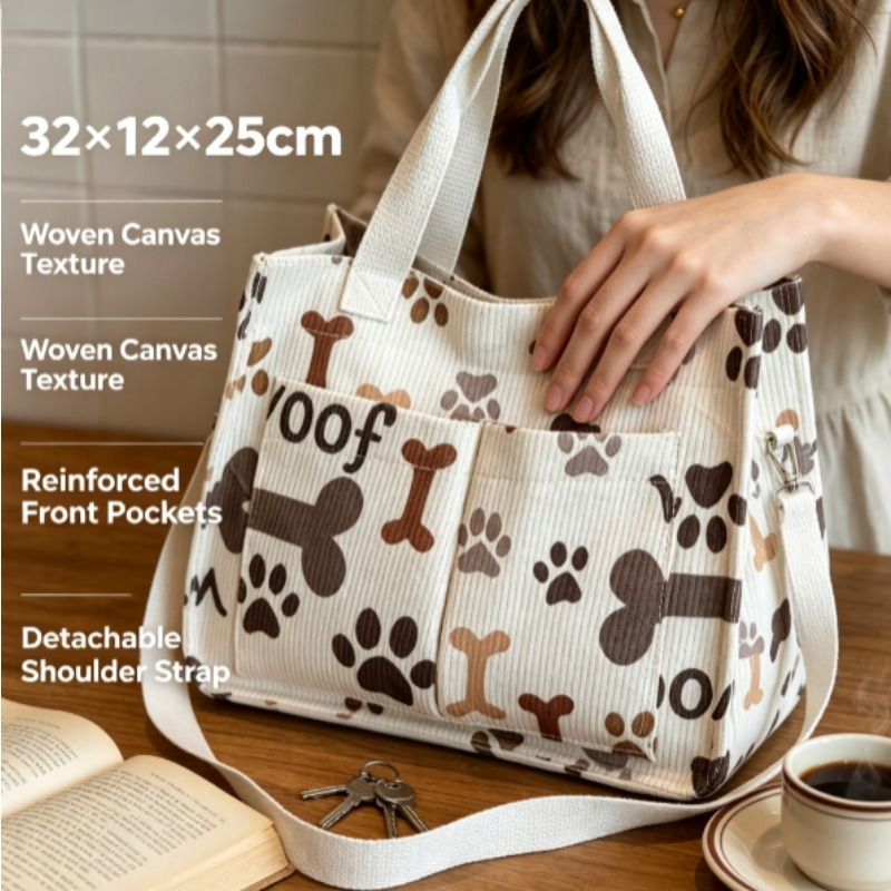 Fashion Corduroy Eco Bag, Larg - Shopper Tote Canvas ulasan dan harga