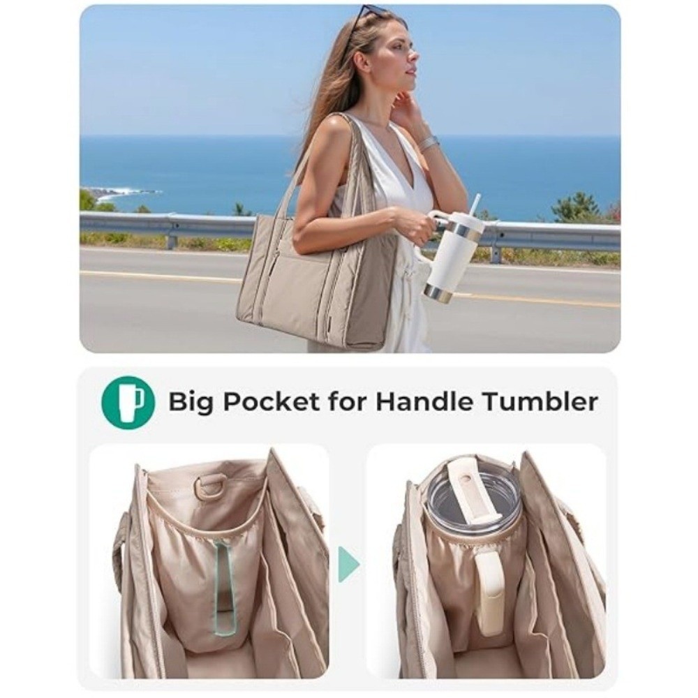 Nylon Puffer Tote Bag for Wome - Shopper Tote Canvas ulasan dan harga