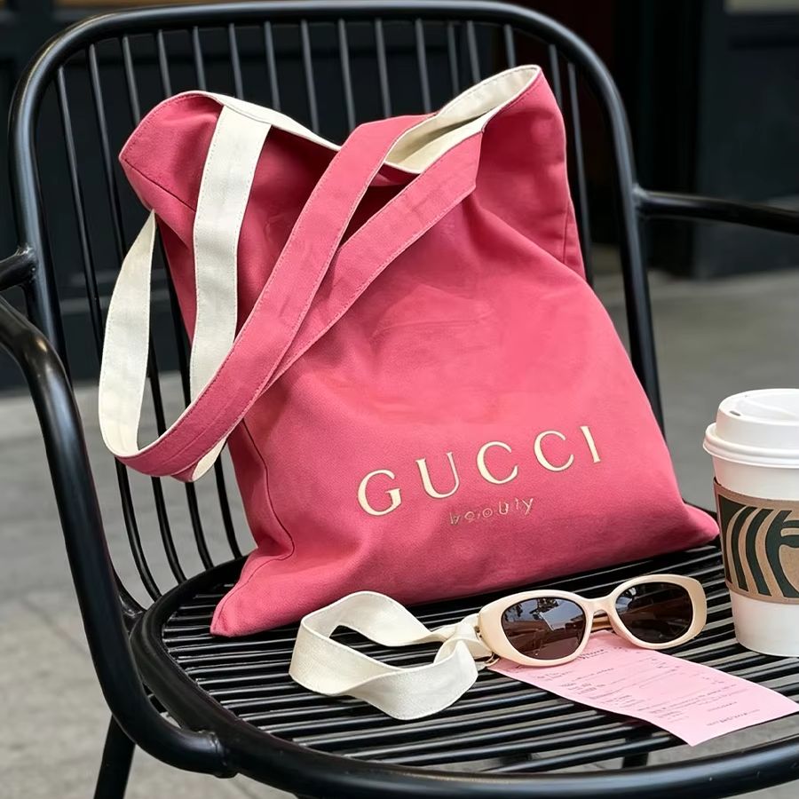 GUCCIs bag Women Canvas Tote B - Women Bags White ulasan dan harga